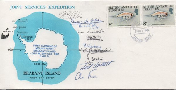 1984 B.A.T Joint Services Expedition on Brabant Island multi-signed cover