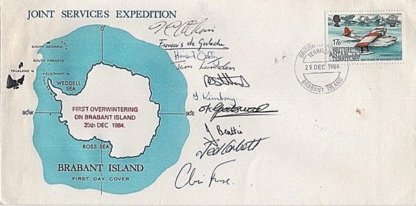 1984 B.A.T Joint Services Expedition on Brabant Island multi-signed cover