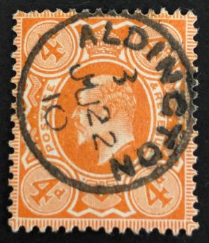 KEVII 4d orange with fine 1910 Aldington cds