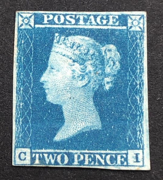 QV sg14 2d blue (C-I) plate 3 – fine mint example