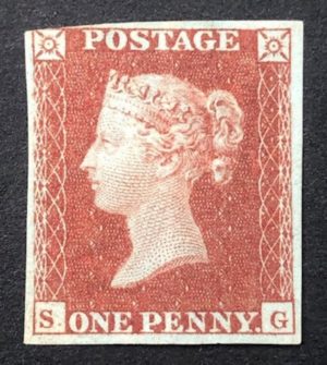 QV sg8 1d red-brown (S-G) plate 126 - mounted mint