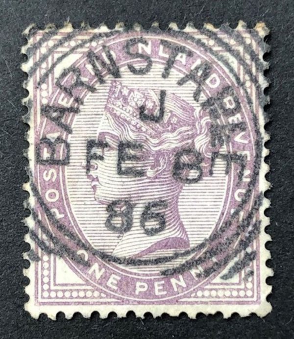 QV sg172 1d lilac with fine 1886 Barnstaple cds