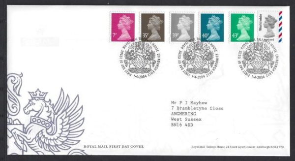 1-4-2004 New definitive issue FDC (Tallents House)
