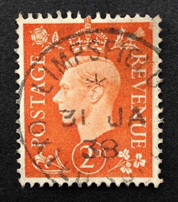 KGVI sg465 2d orange with First Day Issue Limpsfield cds 31.1.38